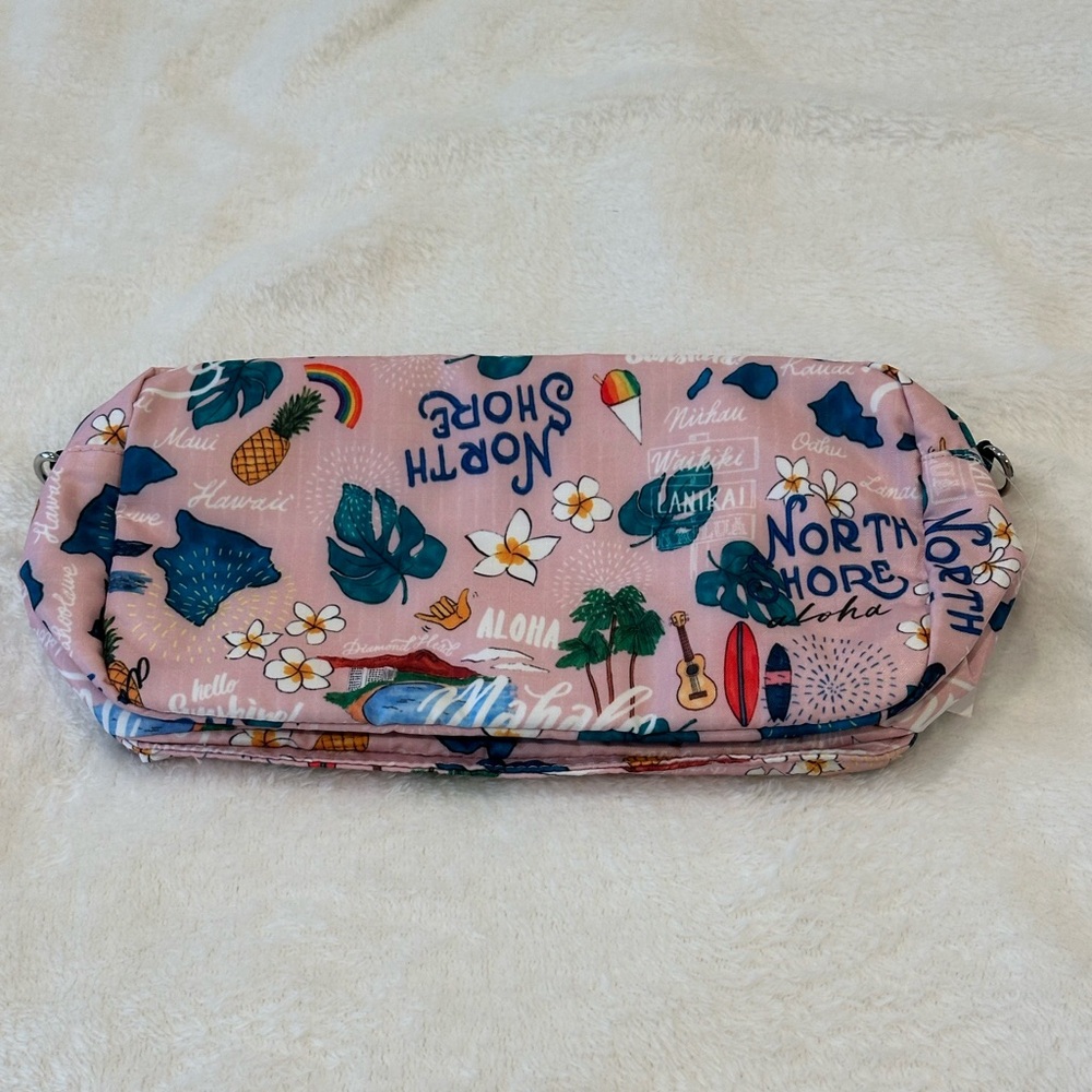 LeSportsac Pink and Blue Tropical Pouch North Shore Hawaii exclusive. - Picture 2 of 5